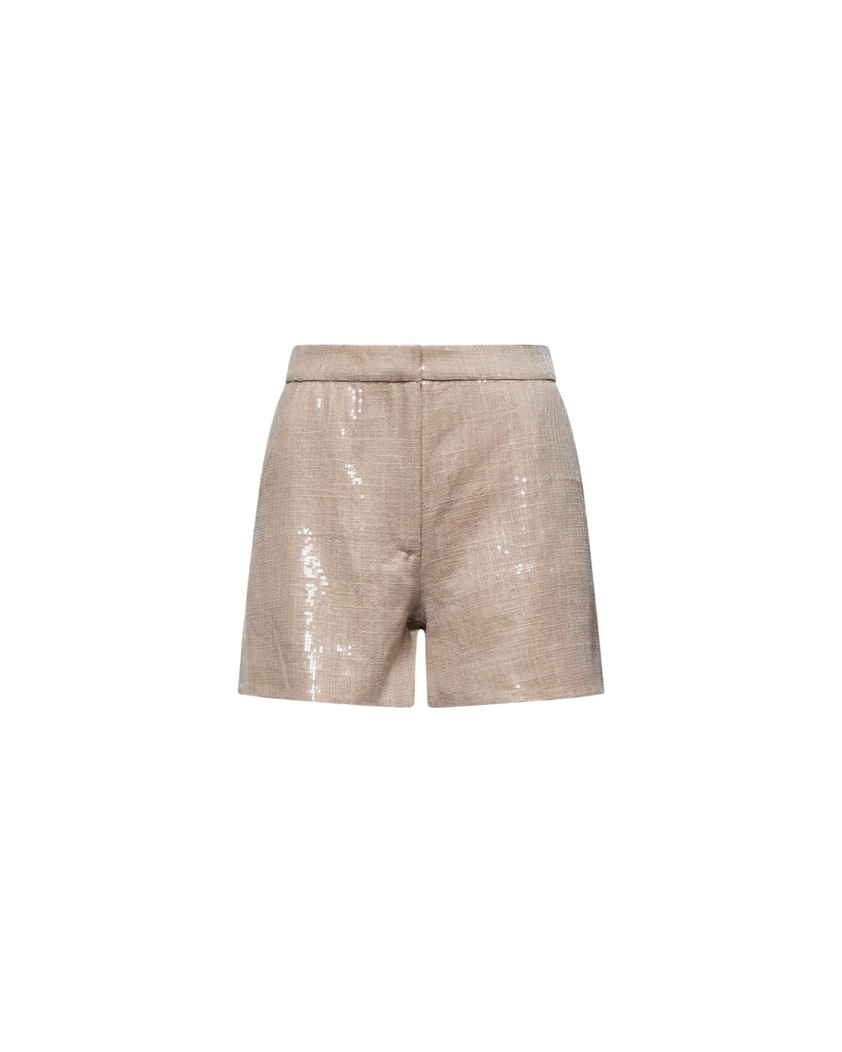 Shorts in tessuto laminato