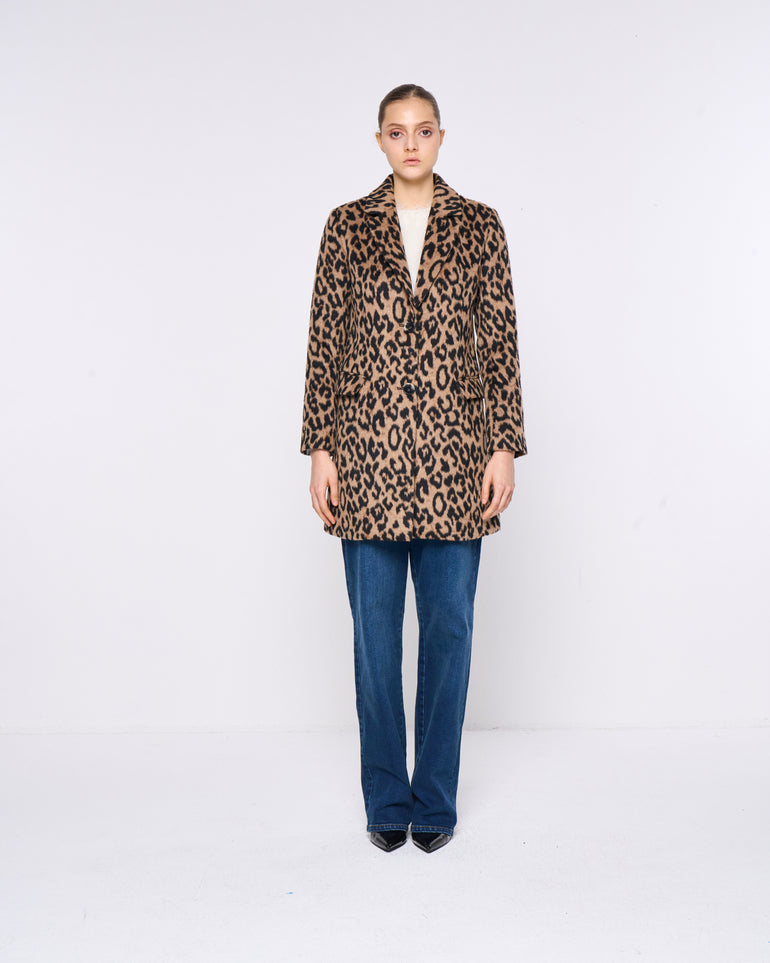 Silvian Heach Cappotto monopetto leopardato