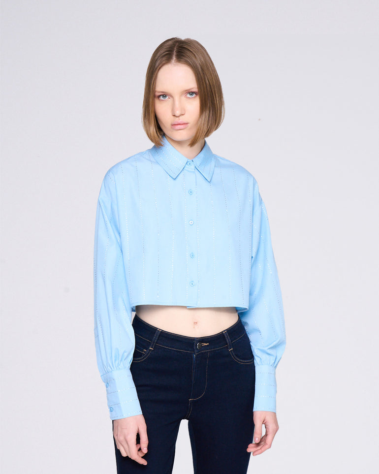 Silvian Heach Camicia crop con strass