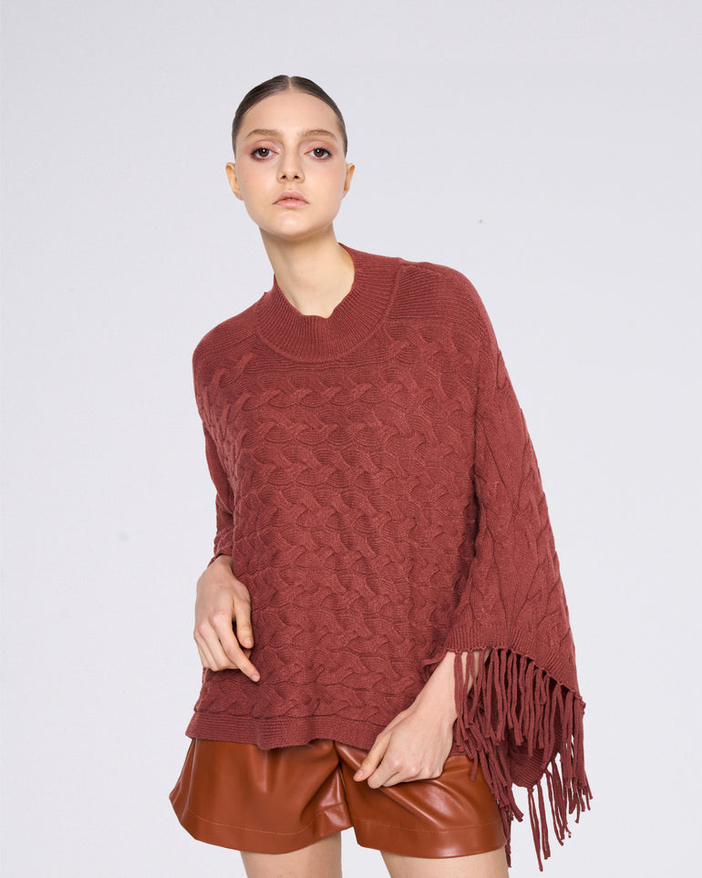 Silvian Heach Poncho in maglia intrecciata